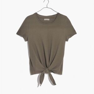 Madewell Texture and Thread Tie-Front Tee